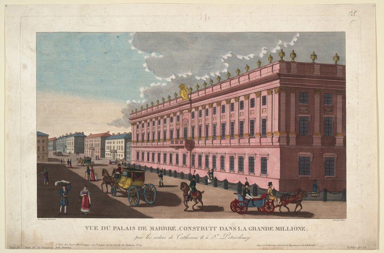 Marmorpalasset i St. Petersburg, ca. 1811 av Henri Courvoisier Voisin