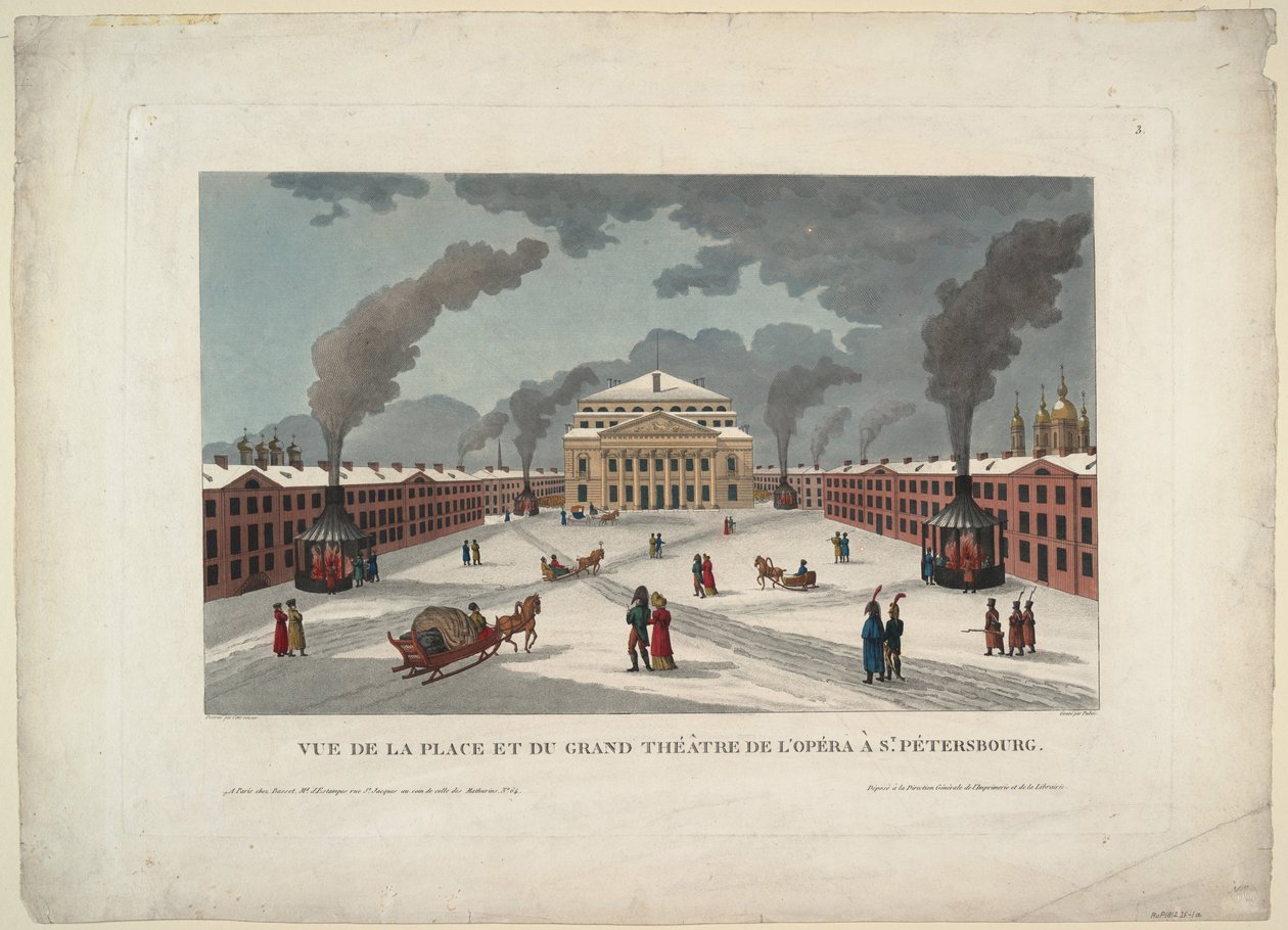 Saint Petersburg Imperial Bolshoi Kamenny Theatre, ca. 1811 av Henri Courvoisier Voisin