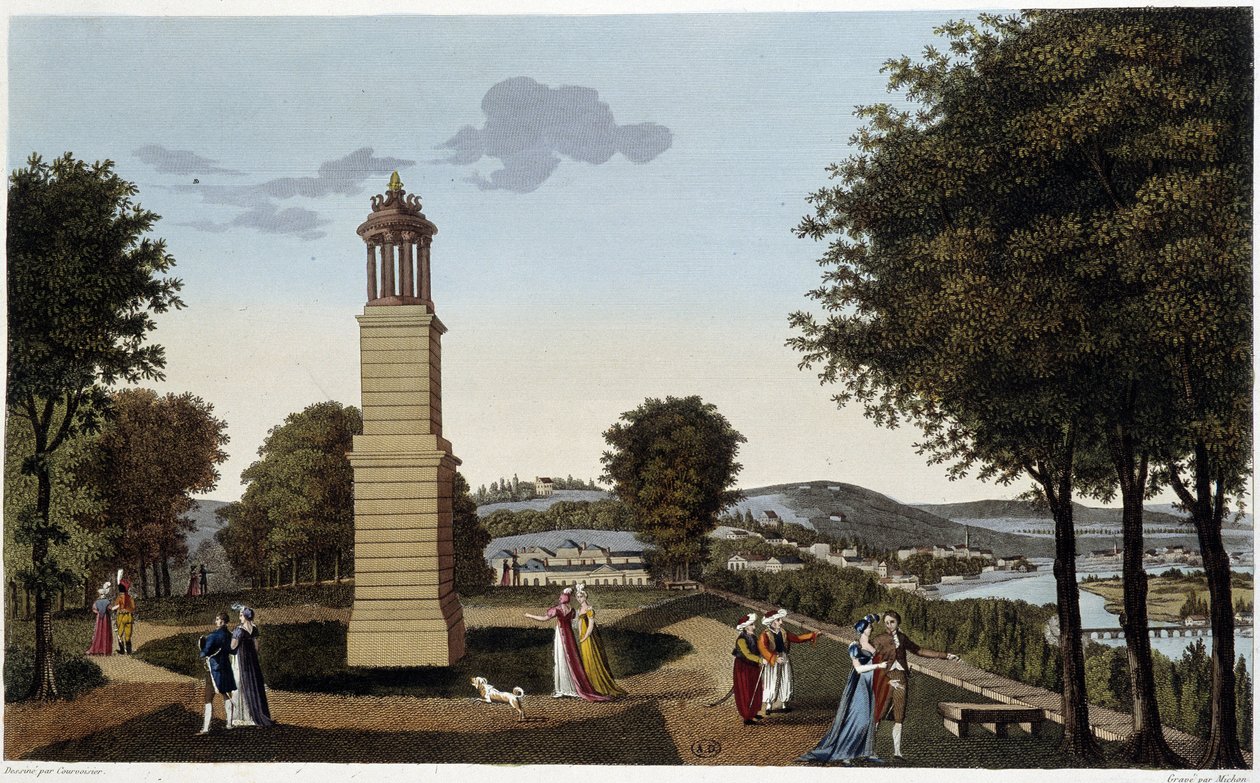 Utsikt over St Cloud og dens omgivelser - i "" Vues de Paris"" av Courvoisier av Henri Courvoisier Voisin