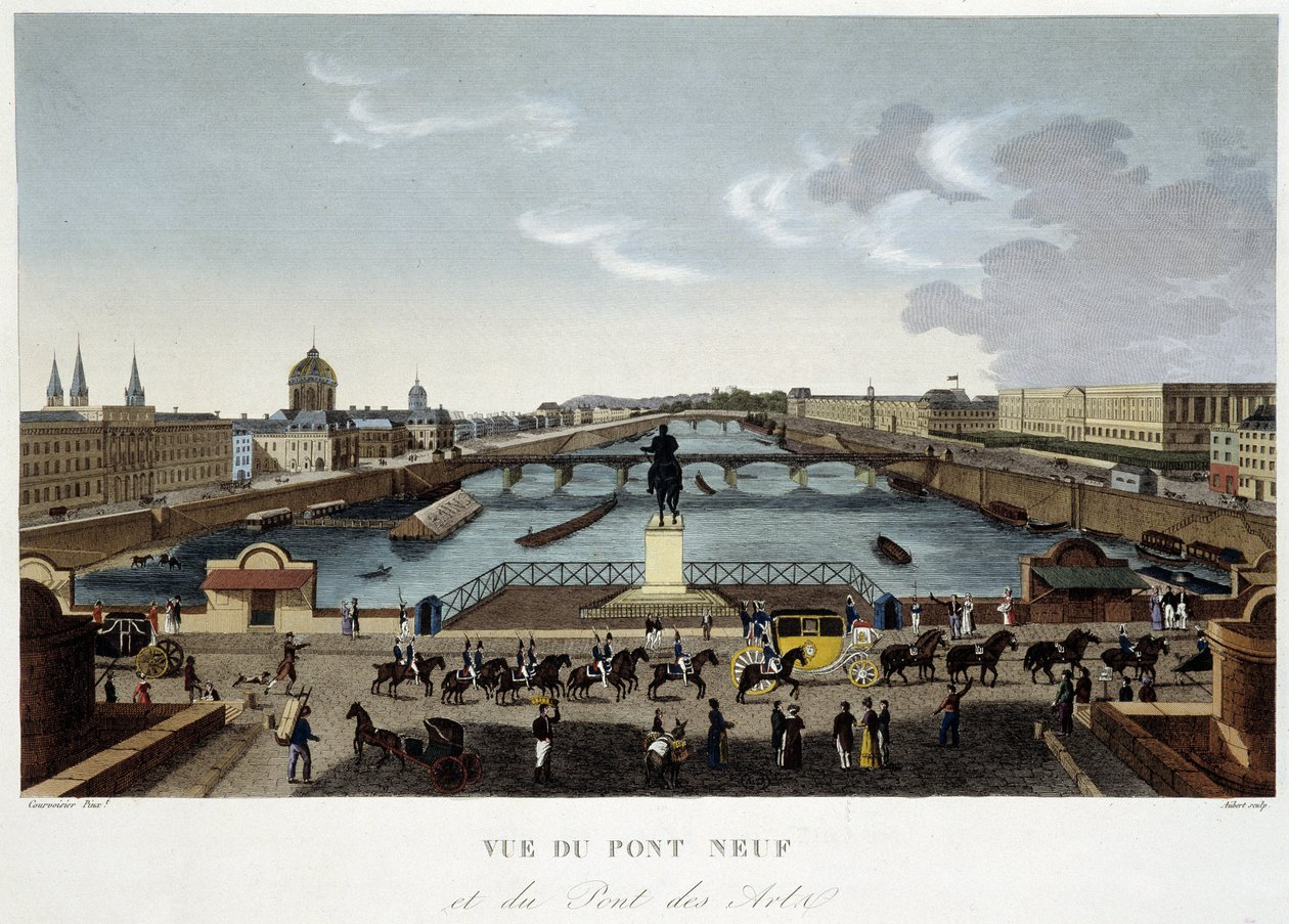 Utsikt over den nye broen - i "" Vues de Paris"" av Courvoisier av Henri Courvoisier Voisin