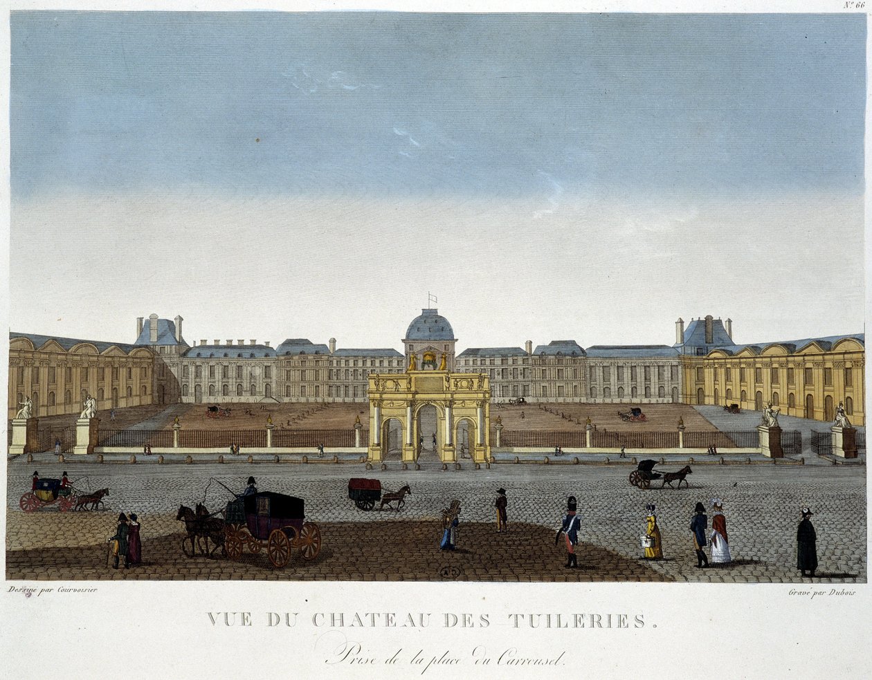 Utsikt over Chateau des Tuileries - i "" Views of Paris"" av Courvoisier av Henri Courvoisier Voisin