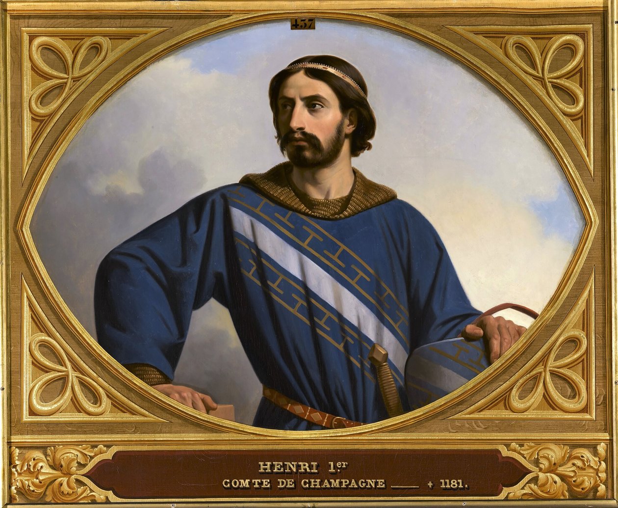 Grev Henry I av Champagne 1127-1181, kalt den liberale, 1844. av Henri Decaisne