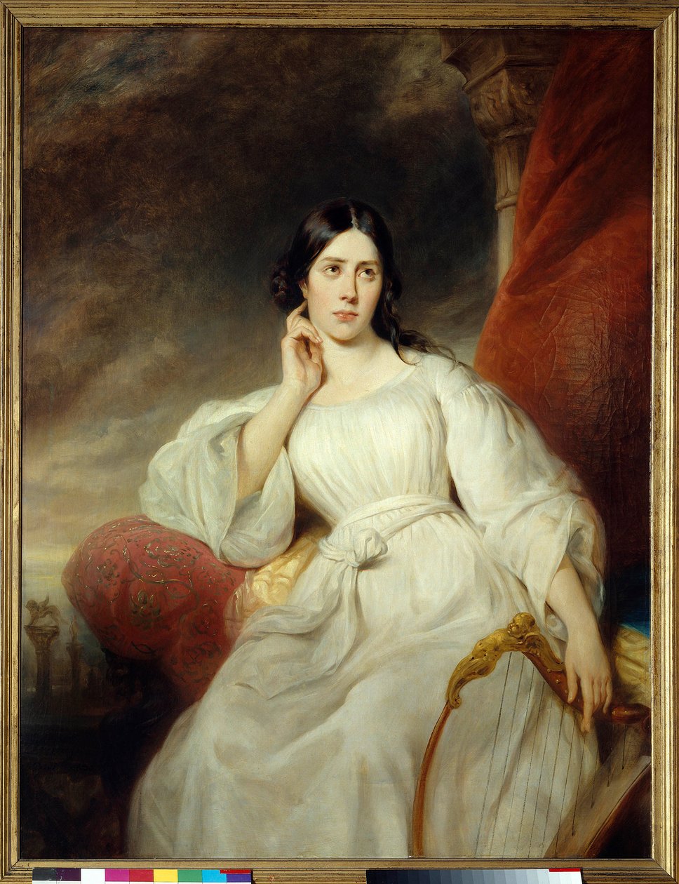 Portrett av Maria Garcia kalt Malibran (1808-1836) sangeren i rollen som Desdemone for Othello"" av Gioachino Rossini"" Maleri av Henri Decaisne (1799-1852) 1830 Dim. 1,38 x 1,05 m. Paris. Carnavalet museum av Henri Decaisne