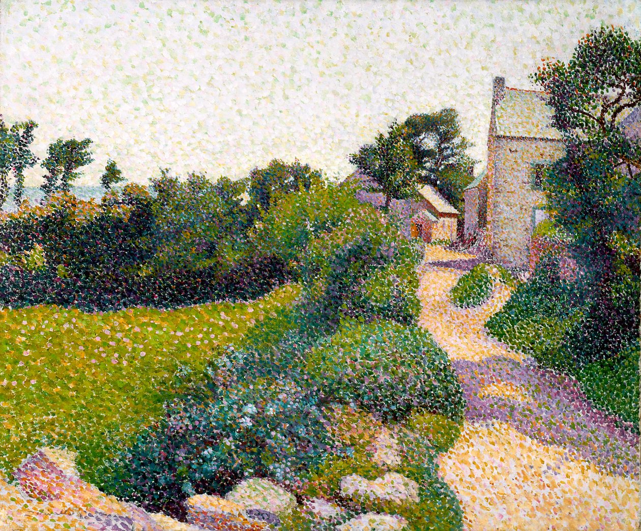 The Road In Sunlight (olje på lerret) av Henri Delavallee