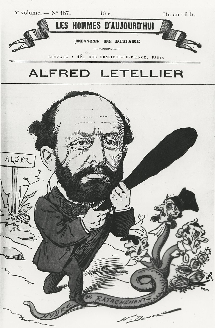Karikatur av Alfred Letellier, fra 