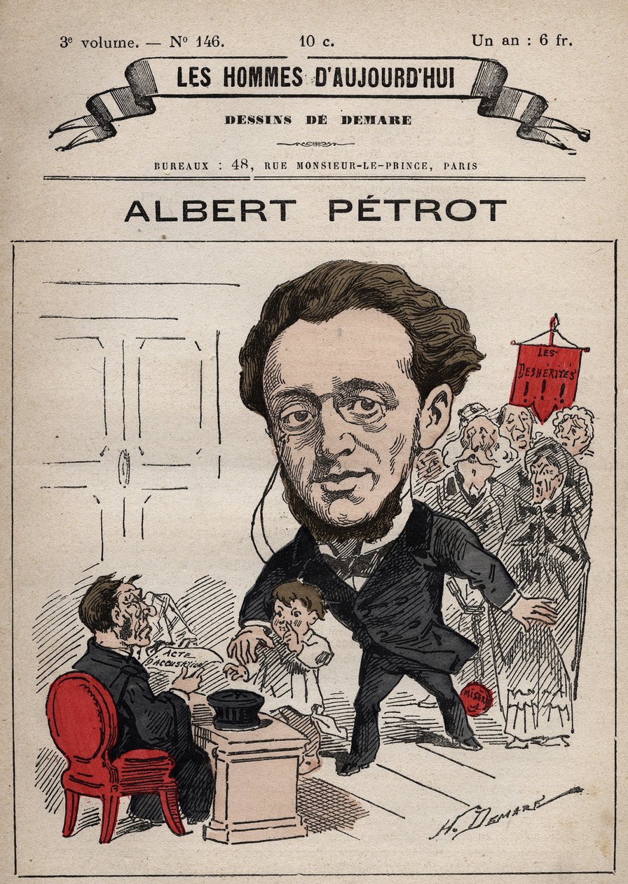 Tegneserie av Albert Petrot 1837-1897 fra 