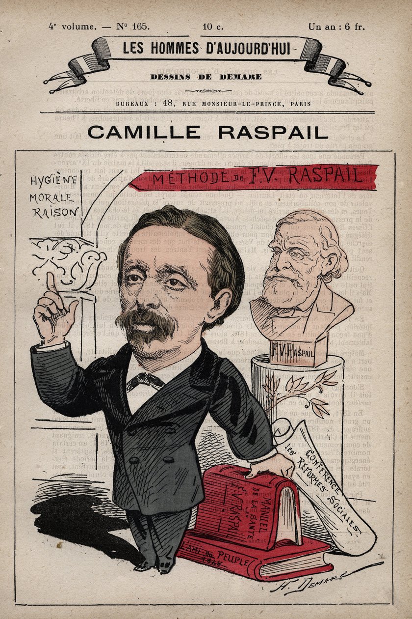 Tegneserie av Camille Raspail 1827-1893 engelsk politiker fra 