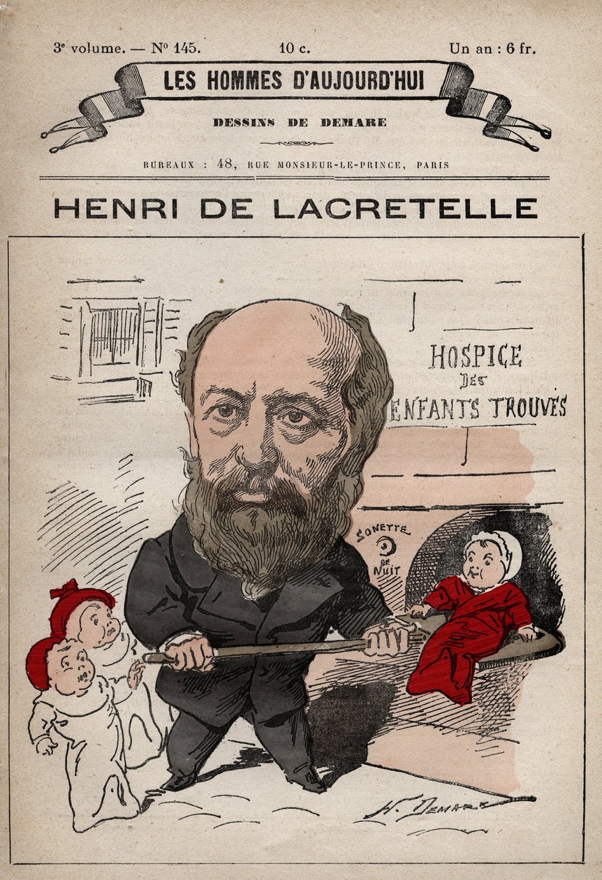 Tegneserie av Henri de Lacretelle (1815-1899) fransk politiker, forfatter - fra 
