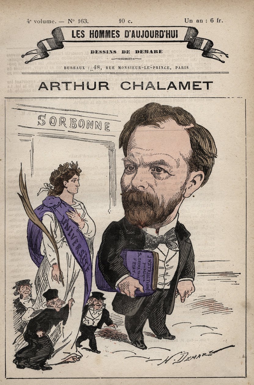 Tegneserie av Jean Marie Arthur Chalamet (1822-1895) fransk republikansk politiker - fra 