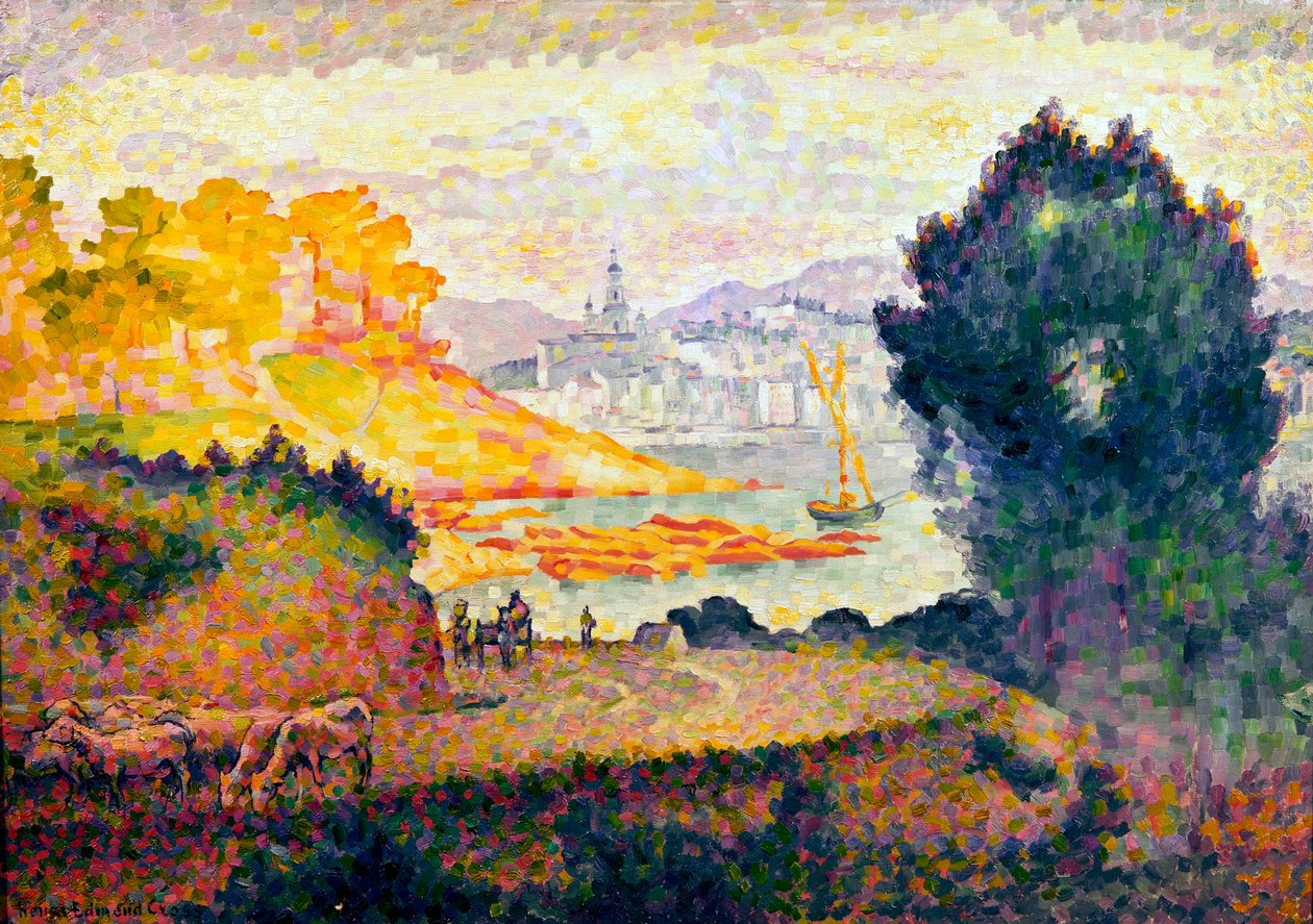 En utsikt over Menton, 1899-1900 av Henri Edmond Cross