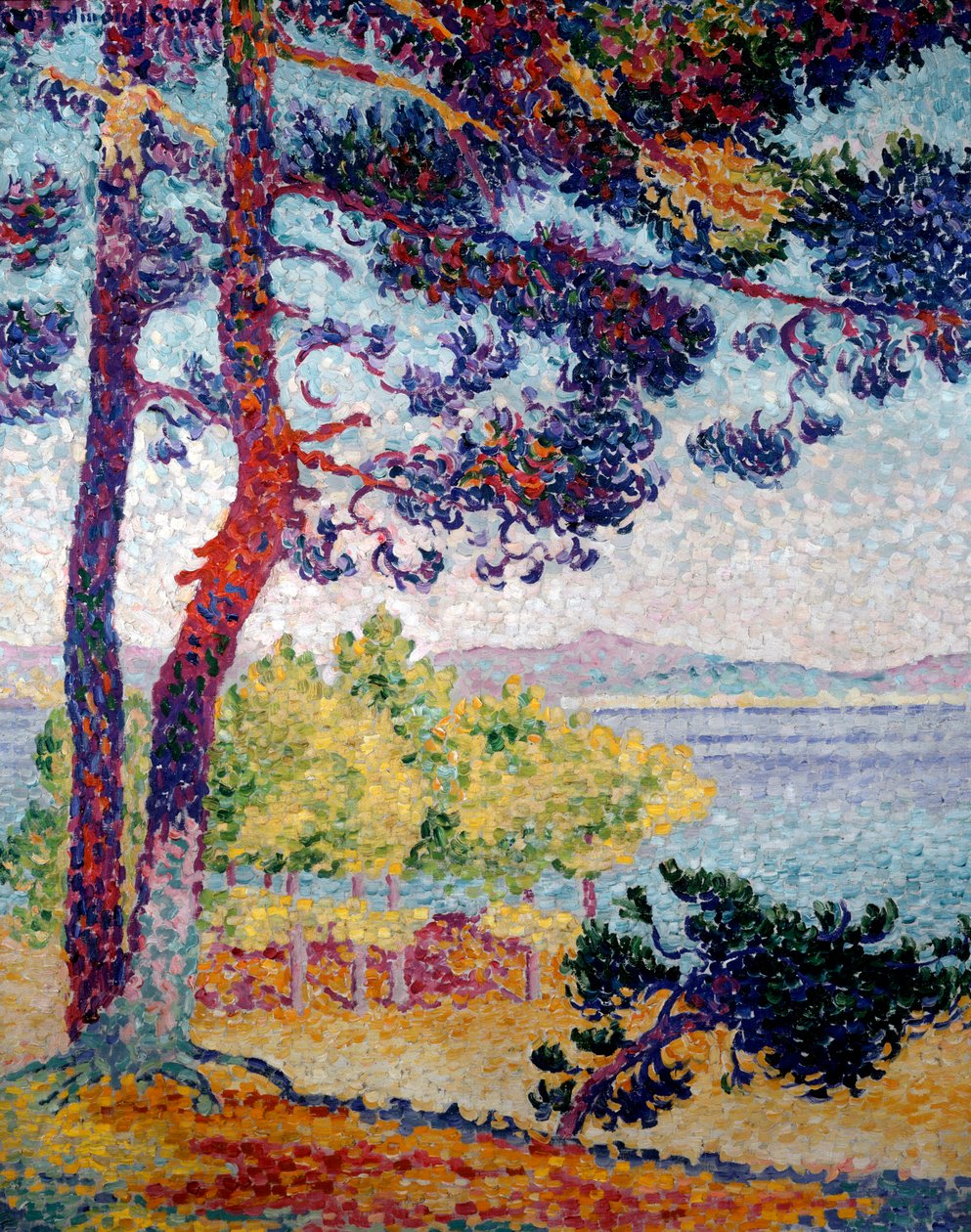 Etter middag i Pardigon. Maleri av Henri Delacroix Dit Cross (Henri Edmond Cross) (1856-1910) av Henri Edmond Cross