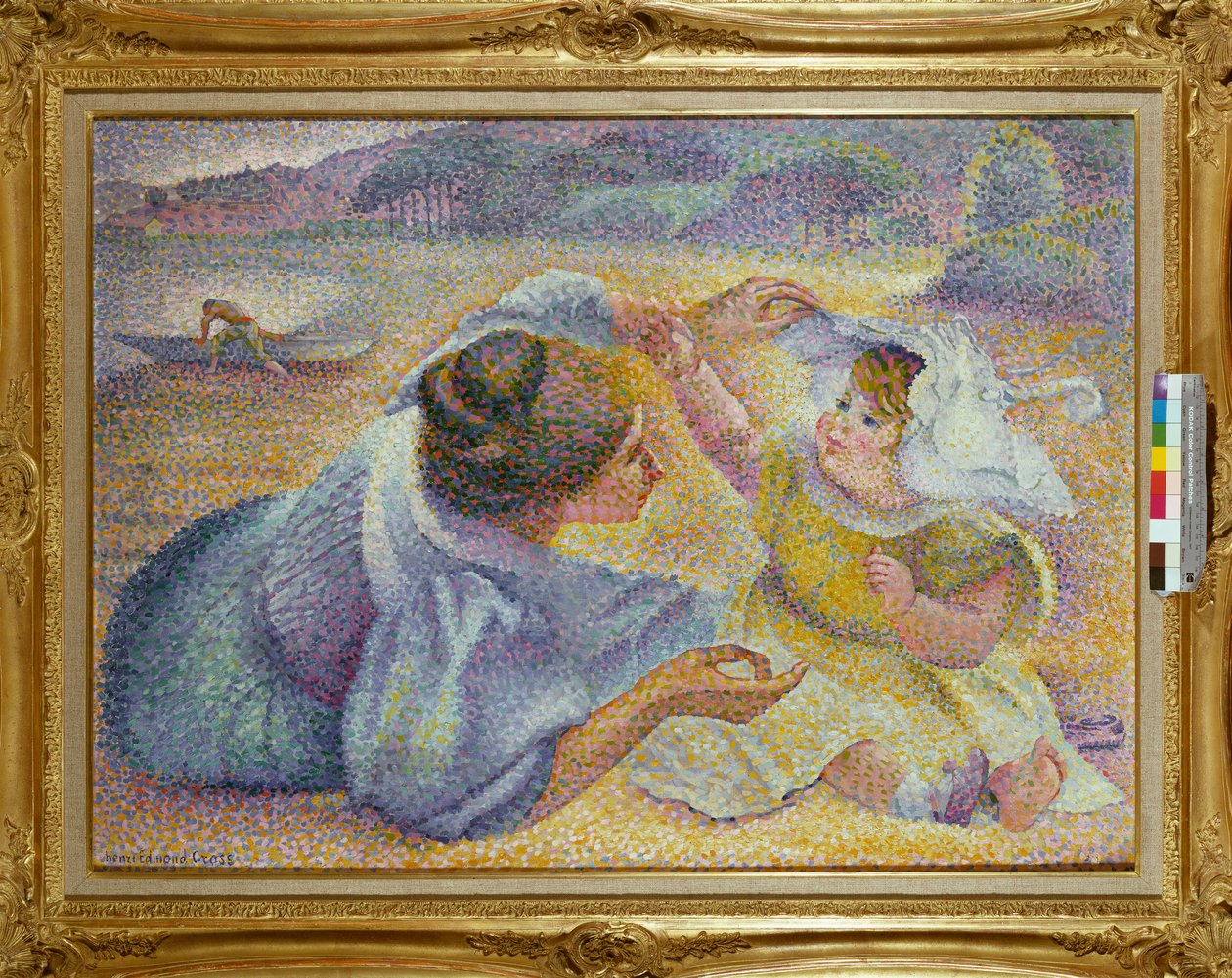 Mor leker med barnet sitt, ca. 1897 av Henri Edmond Cross