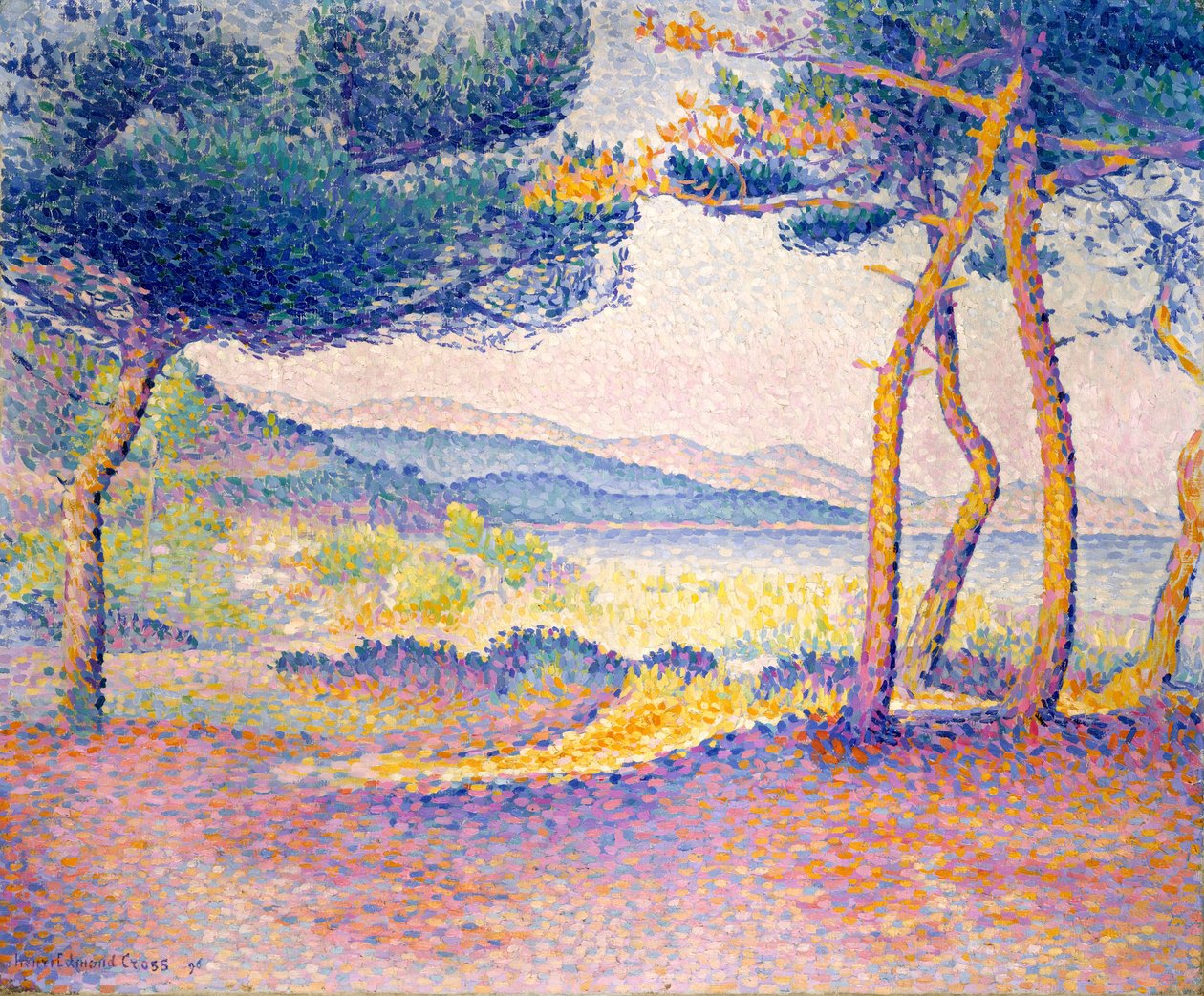 Pines Along the Shore, 1896. av Henri Edmond Cross