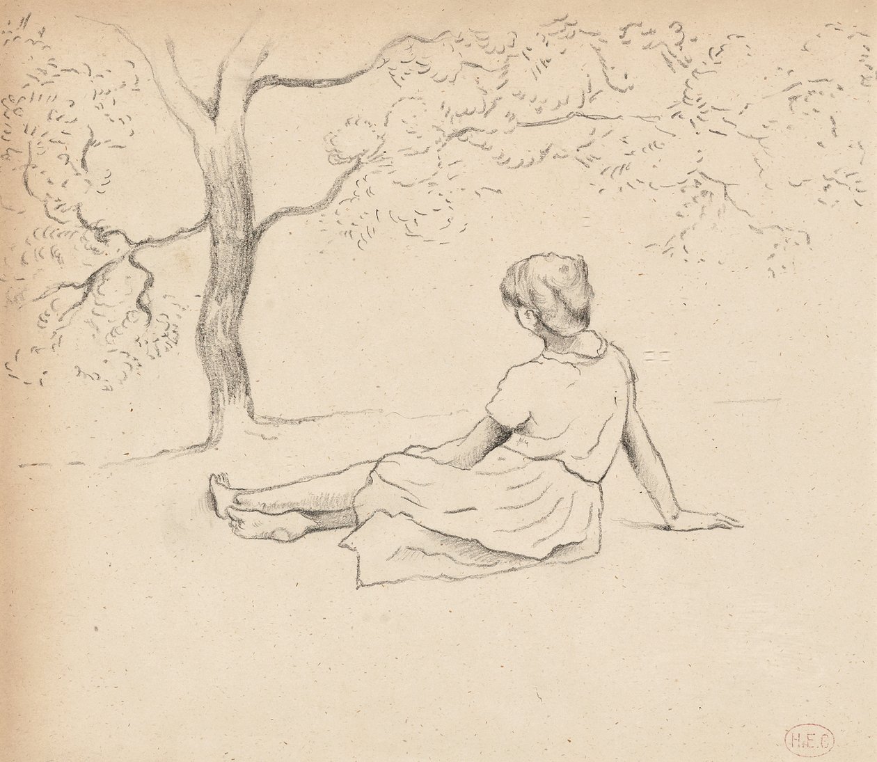 Studie for "Laundresses in Provence", ca.1885-89 av Henri Edmond Cross