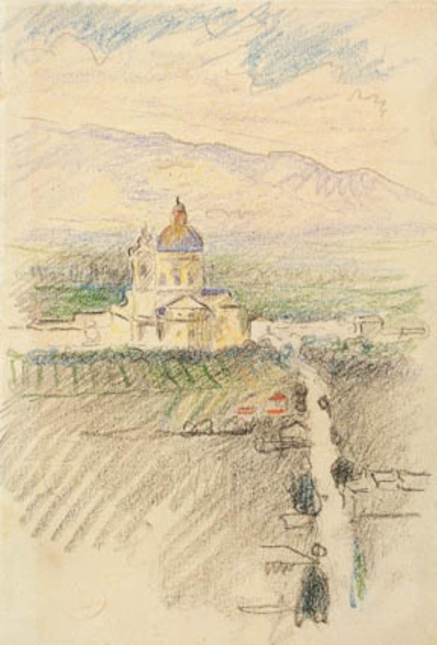 Utsikt over Santa Maria degli Angeli nær Assisi av Henri Edmond Cross