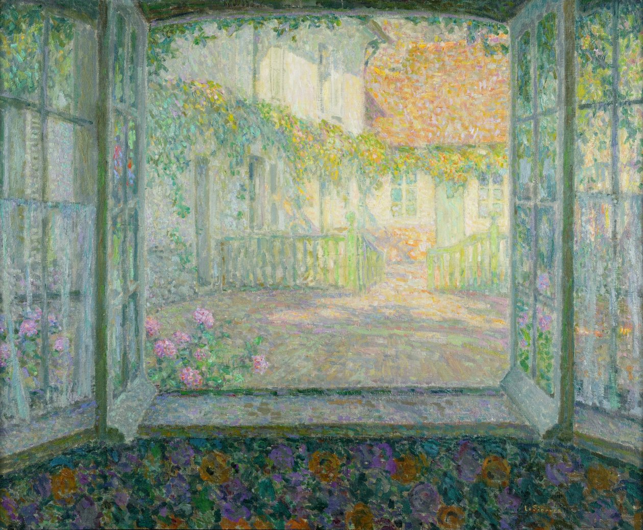 Gårdsplass fra et vindu av Henri Eugene Augustin Le Sidaner