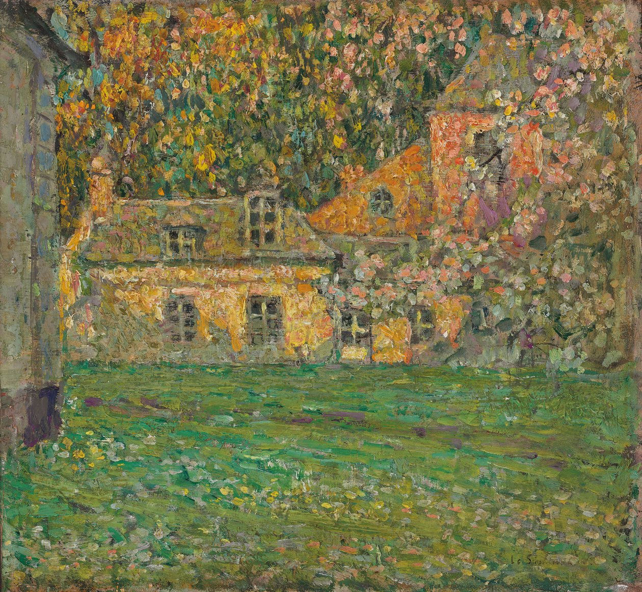 Blomstrende trær; blomstrende trær av Henri Eugene Augustin Le Sidaner