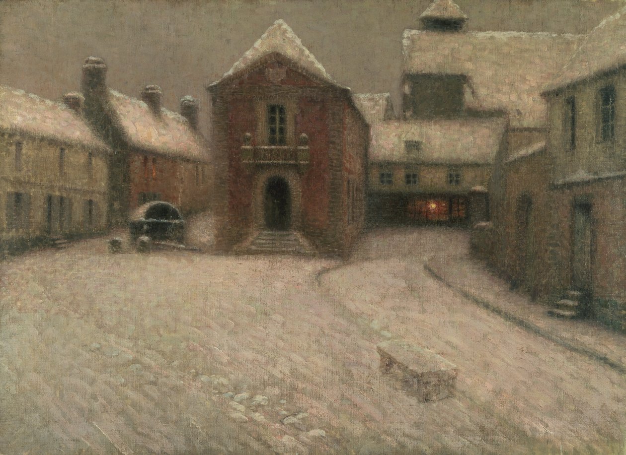 Gerberoy Under the Snow (olje på lerret) av Henri Eugene Augustin Le Sidaner