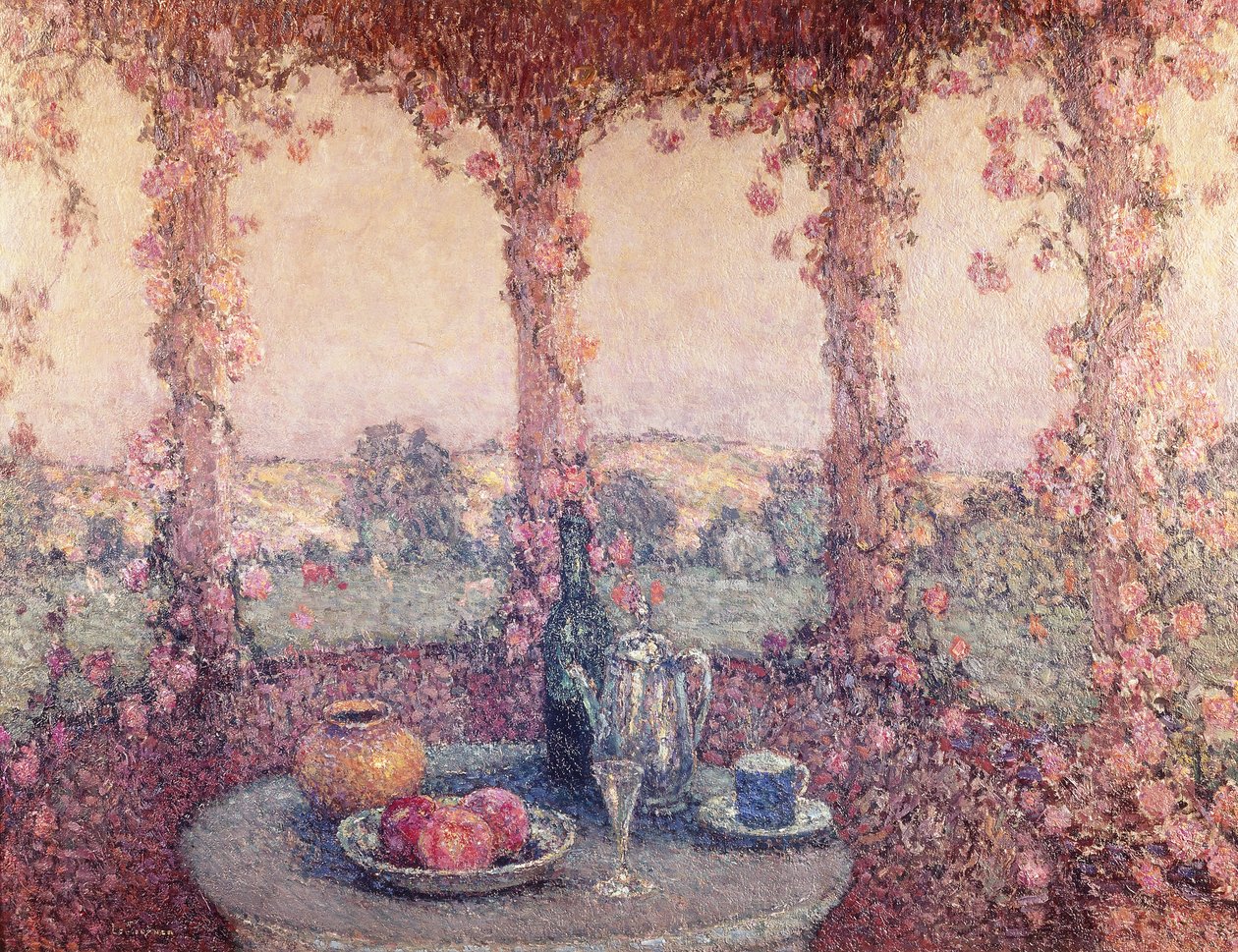 Bordet under arbor av Henri Eugene Augustin Le Sidaner