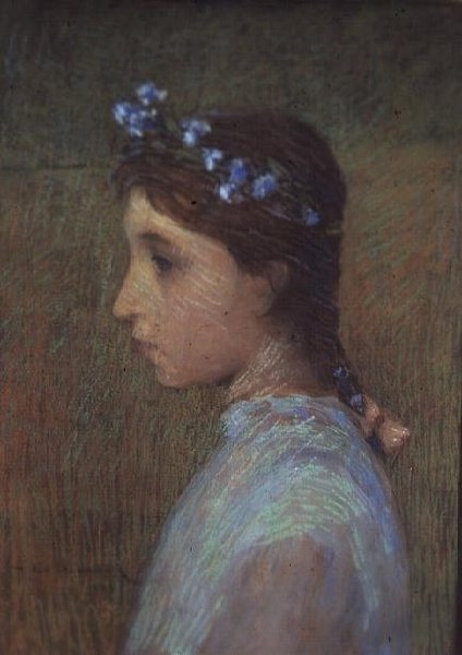 Portrett av Marguerite Le Sidaner av Henri Eugene Augustin Le Sidaner
