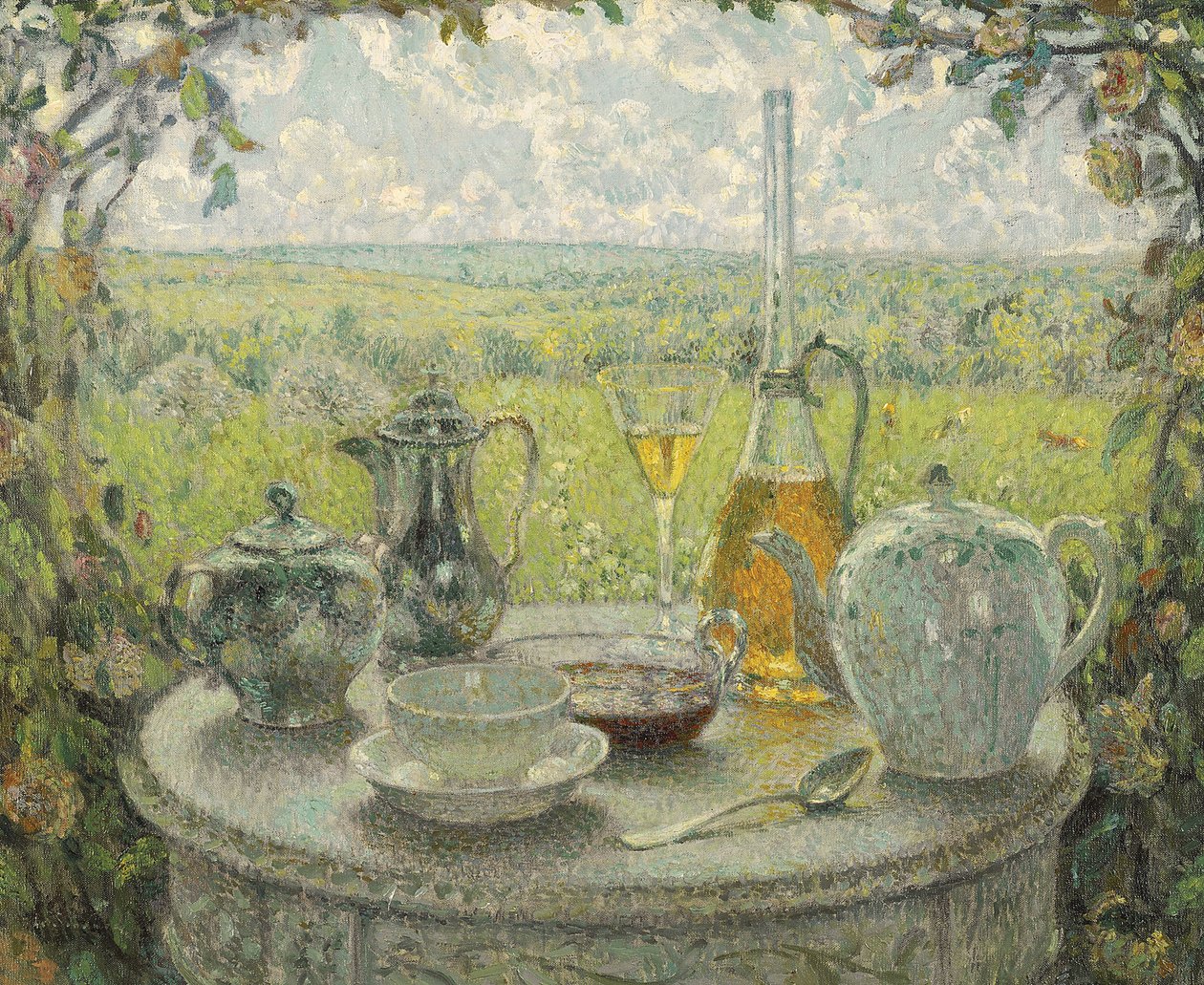 Postimpresjonisme: Bord, Spring av Le Sidaner, Henri (1862-1939) av Henri Eugene Augustin Le Sidaner