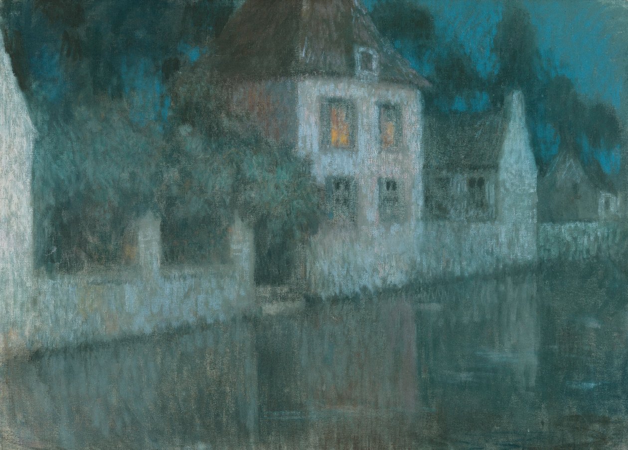 Kanalen til Nemours; Le Canal a Nemours av Henri Eugene Augustin Le Sidaner