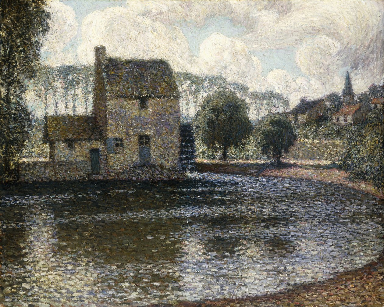 Den grå vindmøllen; Le Moulin Gris av Henri Eugene Augustin Le Sidaner