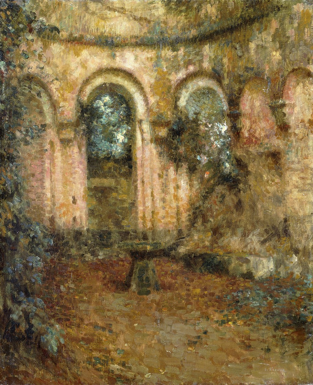 Slottets grunn; Le Cour du Chateau av Henri Eugene Augustin Le Sidaner