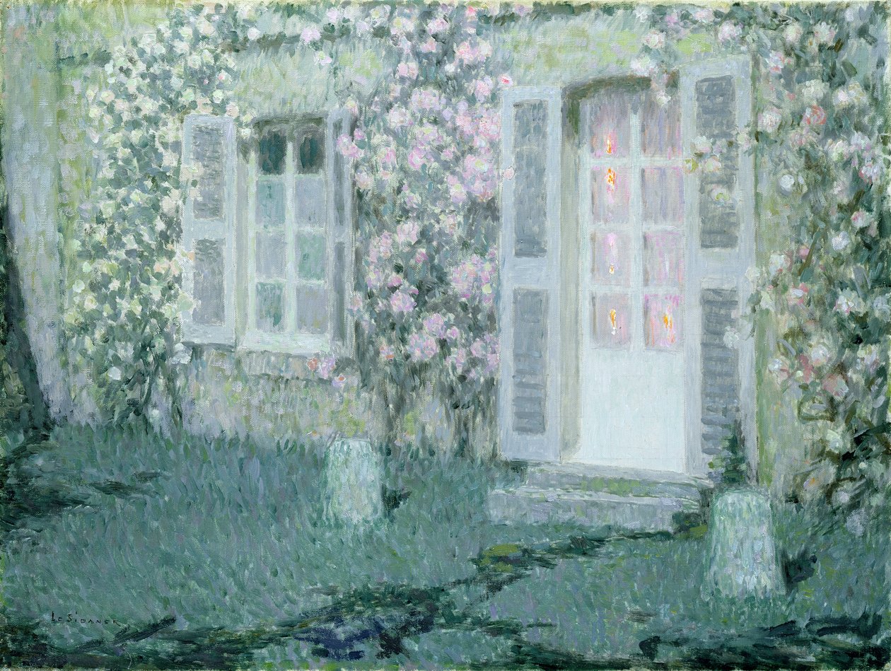 Huset med roser, 1936 av Henri Eugene Augustin Le Sidaner