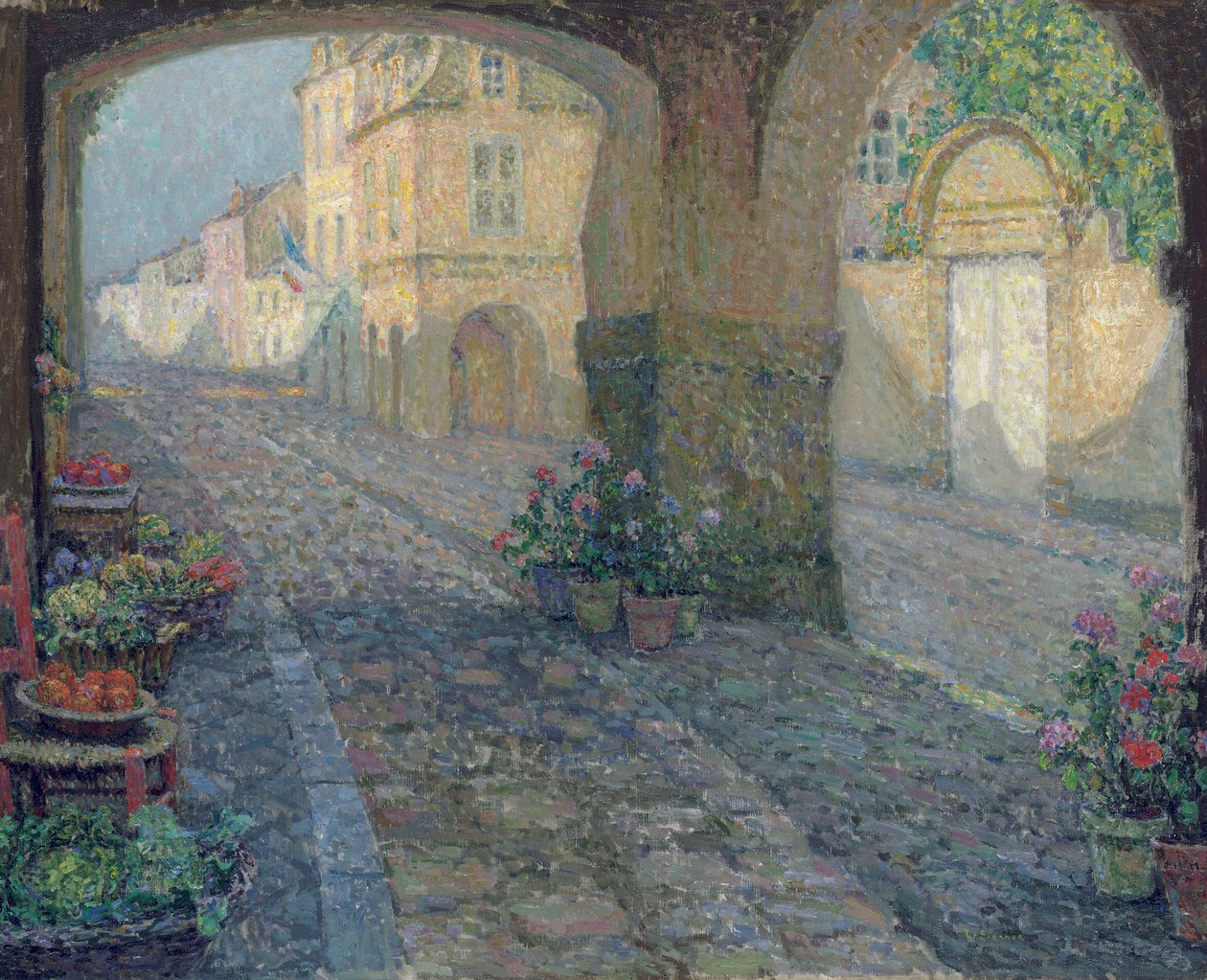 Den gamle butikkdøren av Henri Eugene Augustin Le Sidaner
