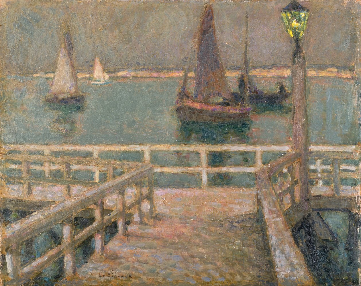 The Pier (olje) av Henri Eugene Augustin Le Sidaner
