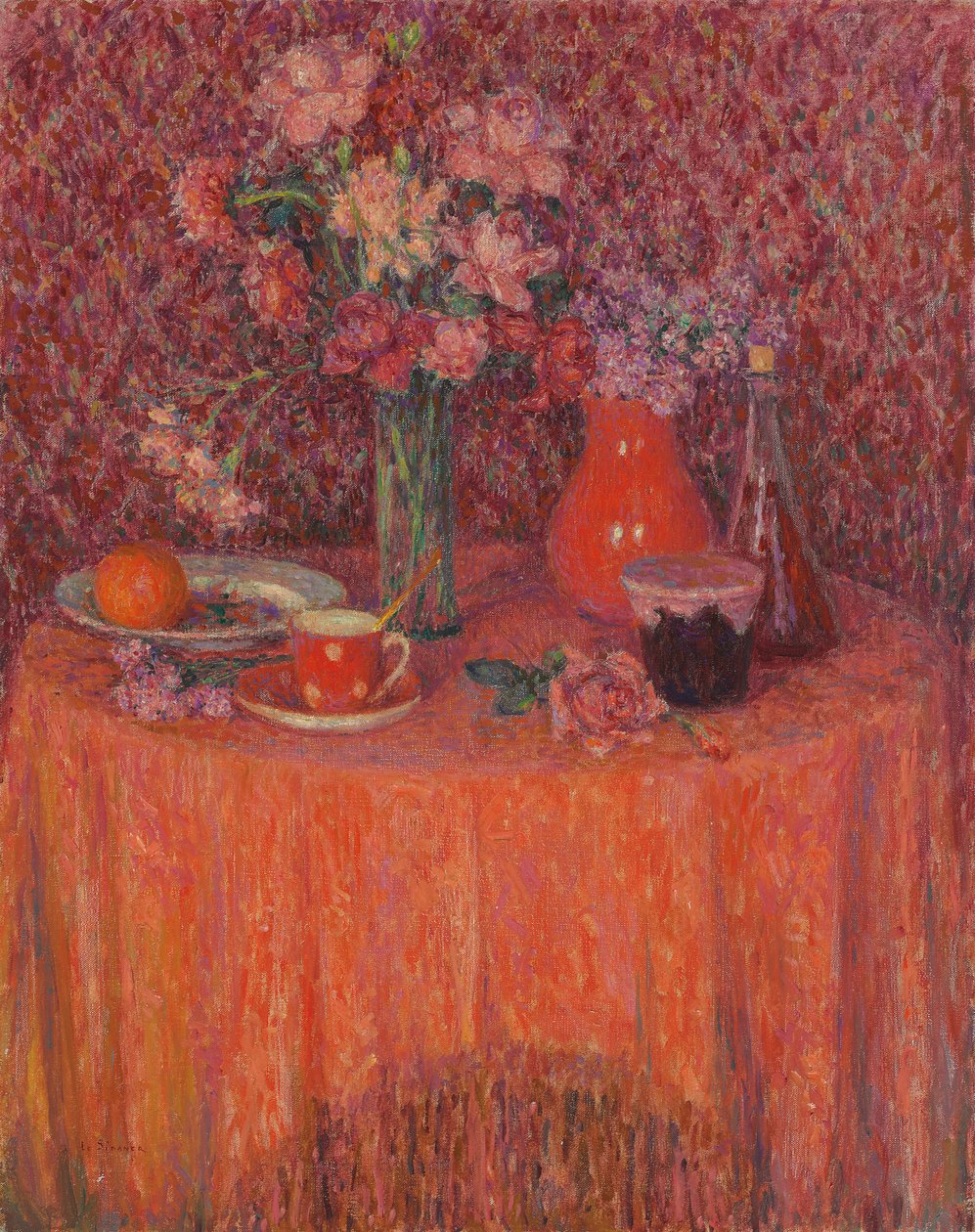 Bordet, Harmoni i rødt; Le Table, Harmonie Rouge av Henri Eugene Augustin Le Sidaner