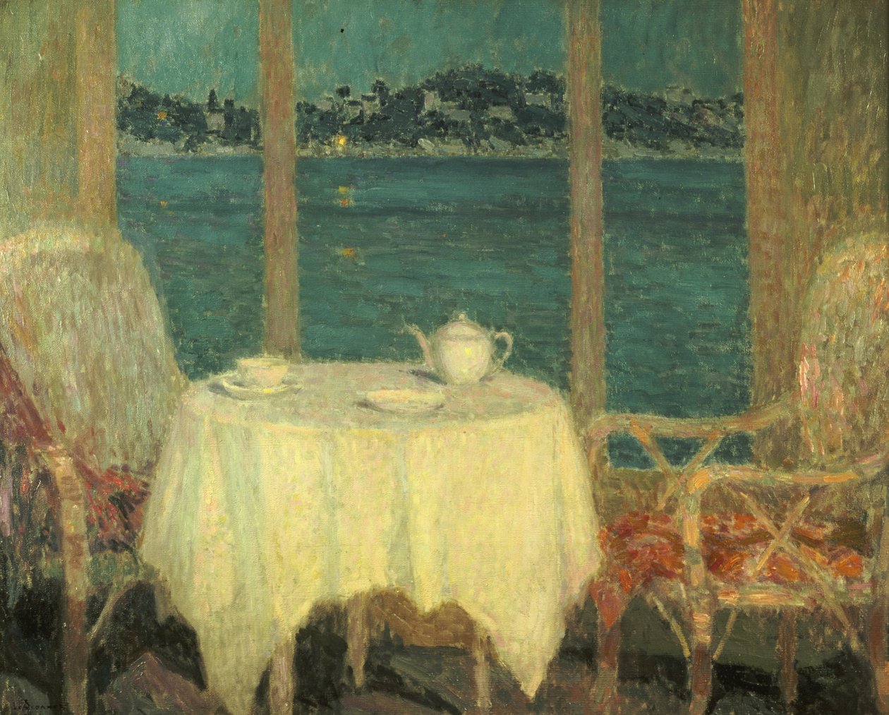 Terrassen foran St. Tropez-bukten av Henri Eugene Augustin Le Sidaner