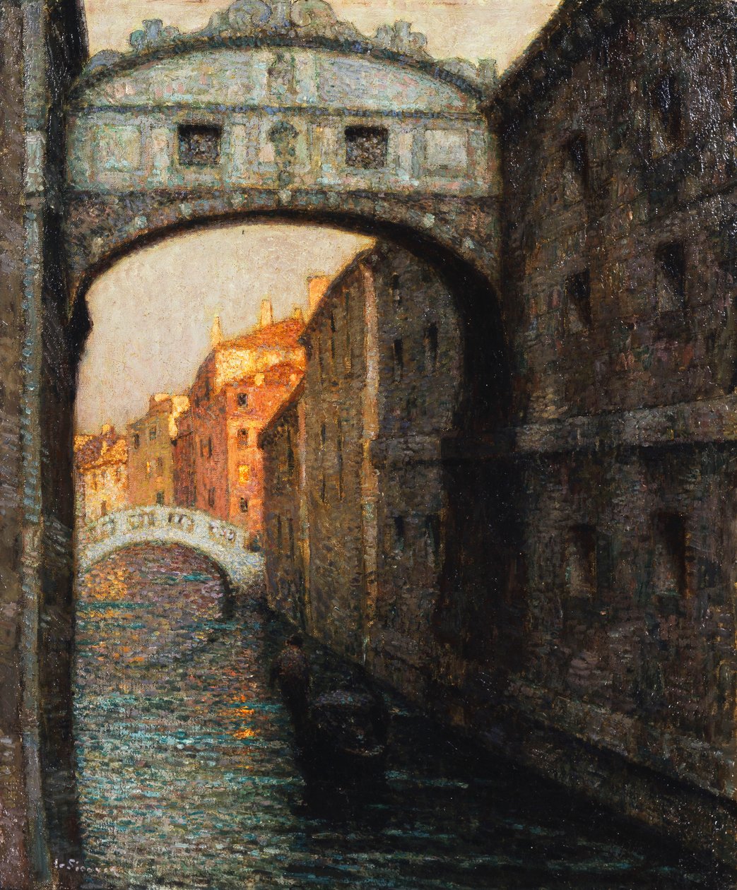 Venezia - Sukkenes Bro; Venezia - Sukkenes bro av Henri Eugene Augustin Le Sidaner