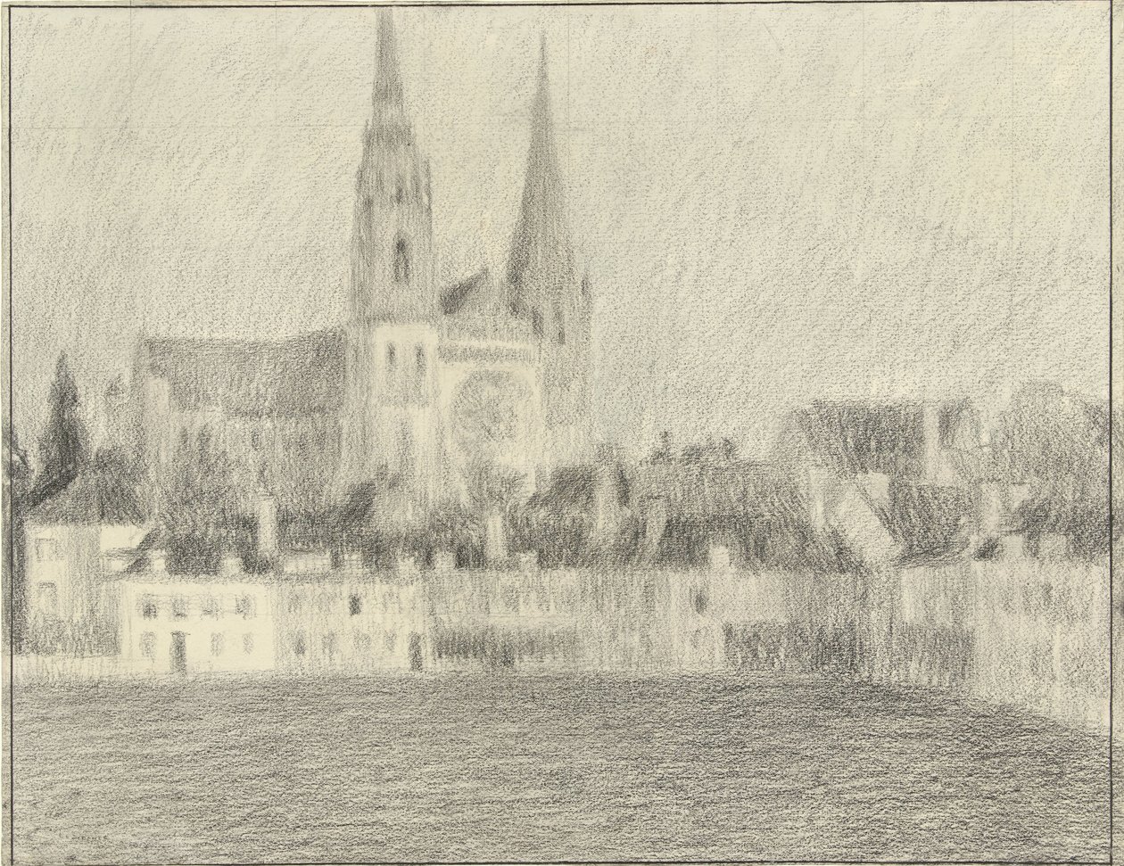 Utsikt over Chartres av Henri Eugene Le Sidaner