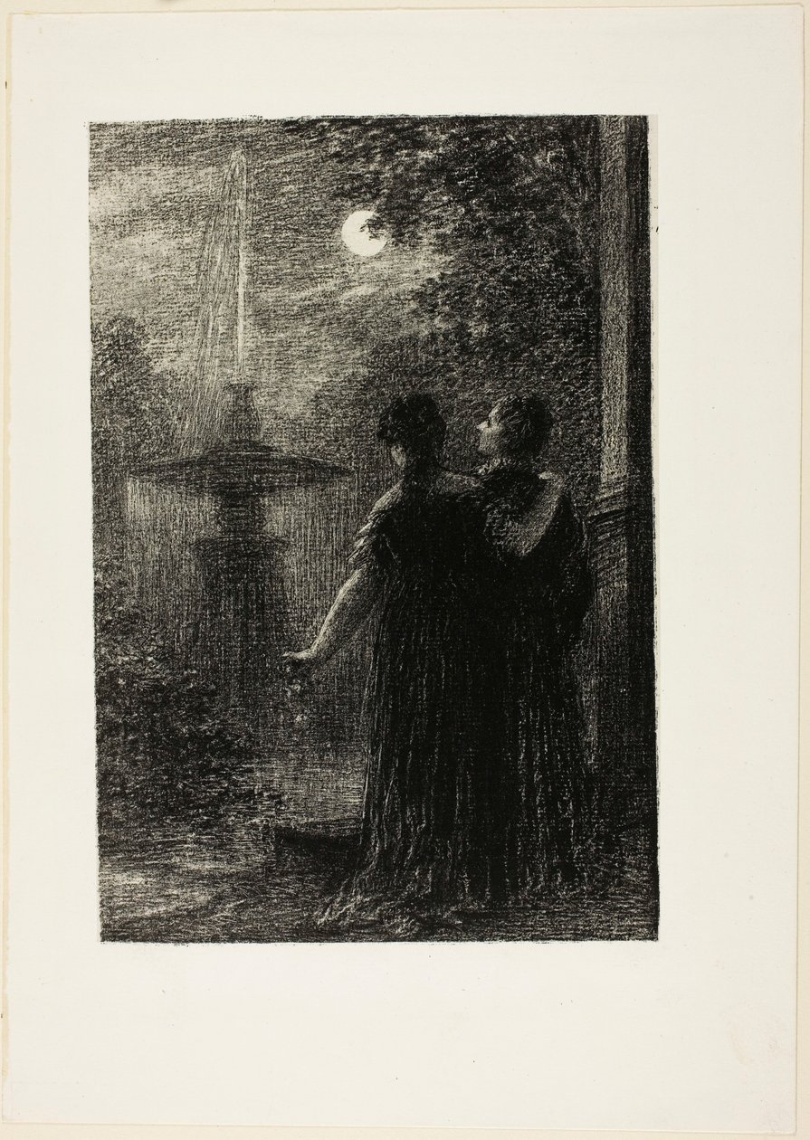 Beatrice og Benedikt, 1. akt: Nocturne, fra Hector Berlioz#39; opera «Beatrice og Benedikt (1862)» av Henri Fantin-Latour