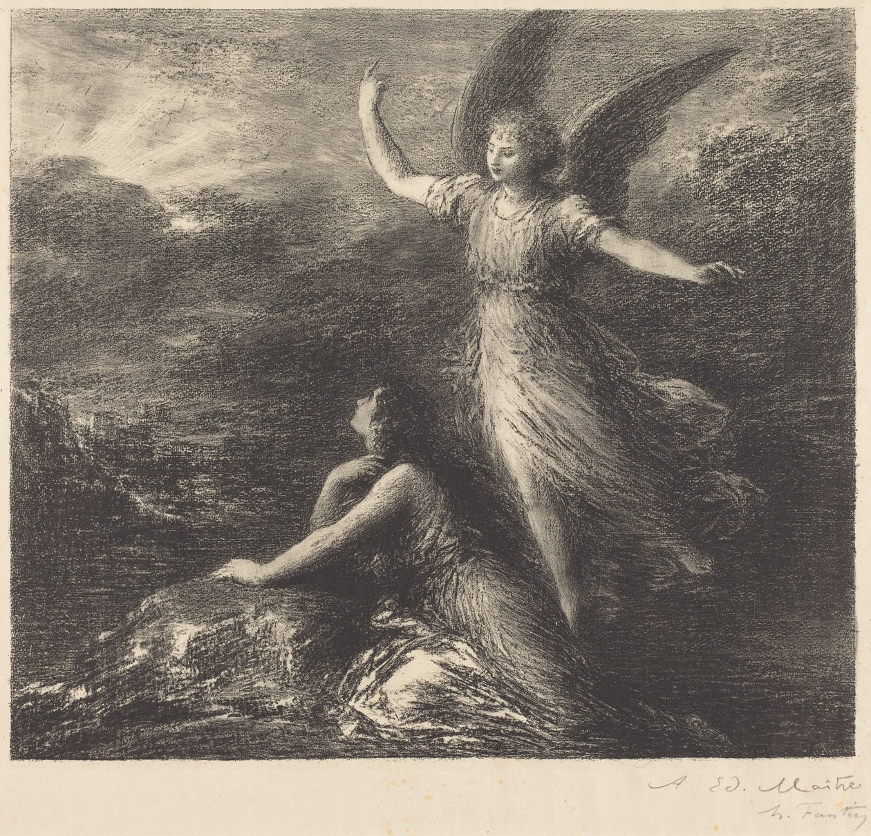 Debut fra «Paradis og peri» (2. plansje) av Henri Fantin-Latour