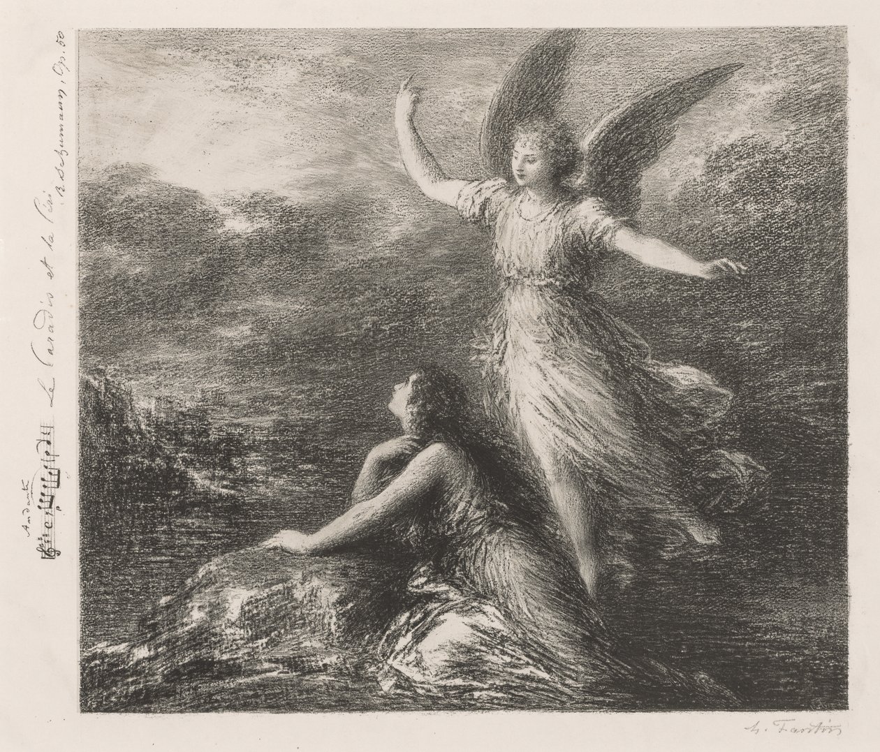 Debut fra Paradise and the Peri (Second Plate) av Henri Fantin-Latour