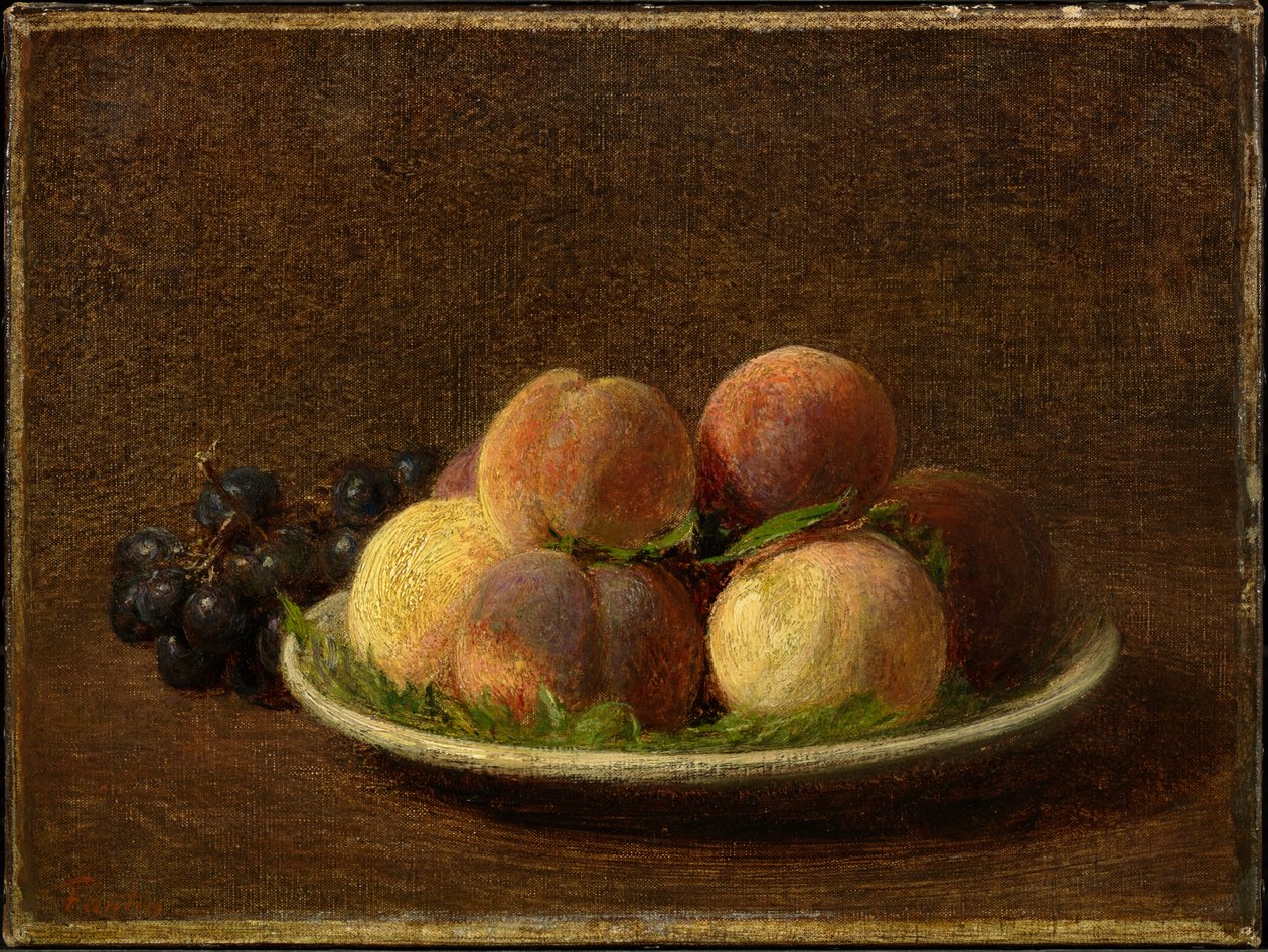 Ferskener og druer av Henri Fantin-Latour