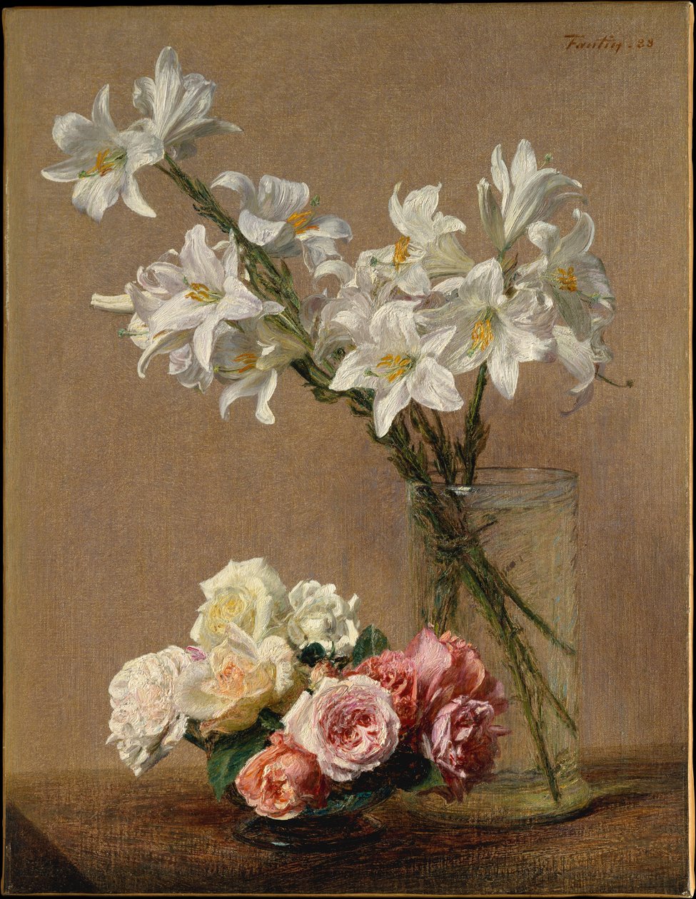 Roser og liljer av Henri Fantin-Latour