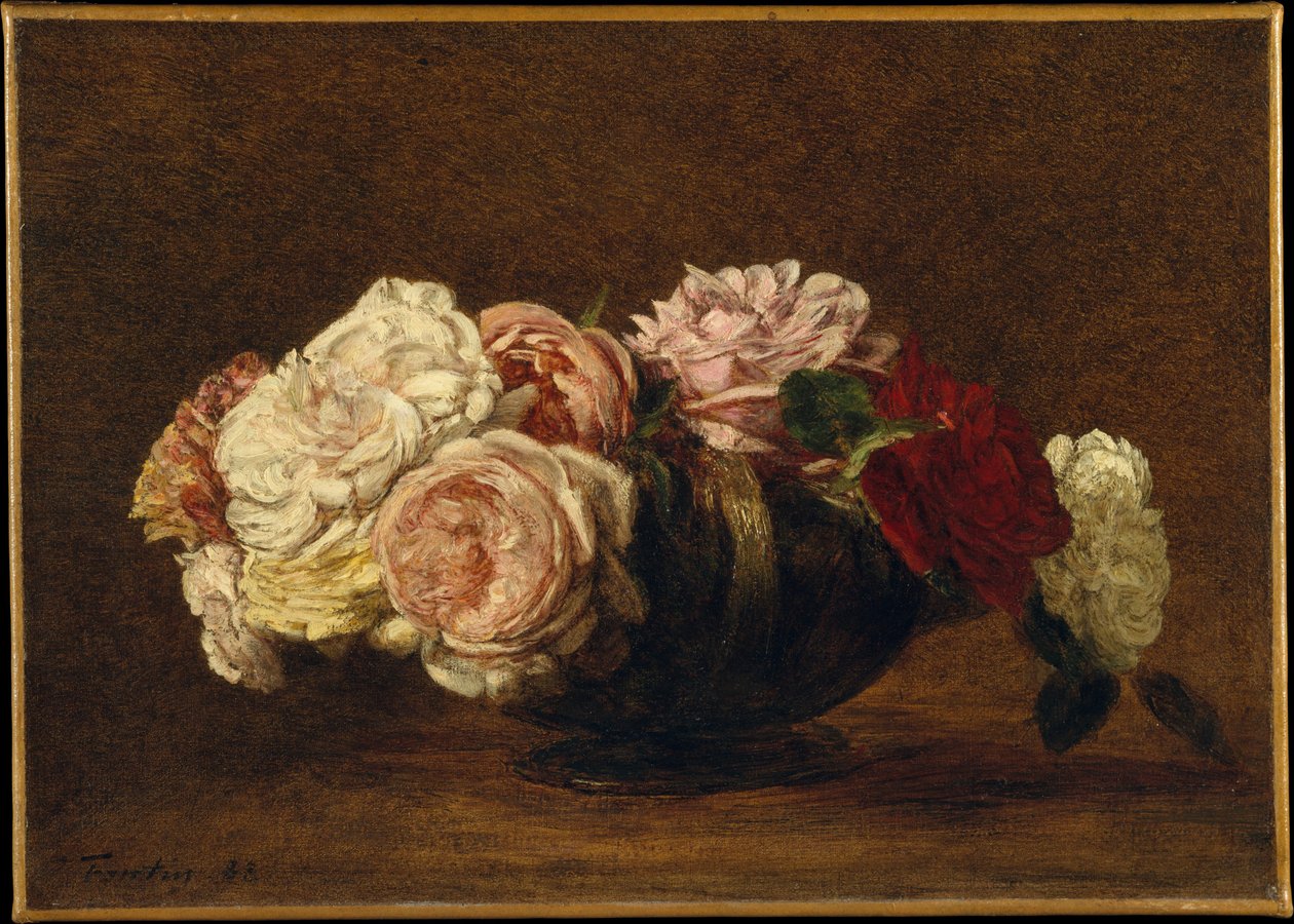Roser i en skål av Henri Fantin-Latour