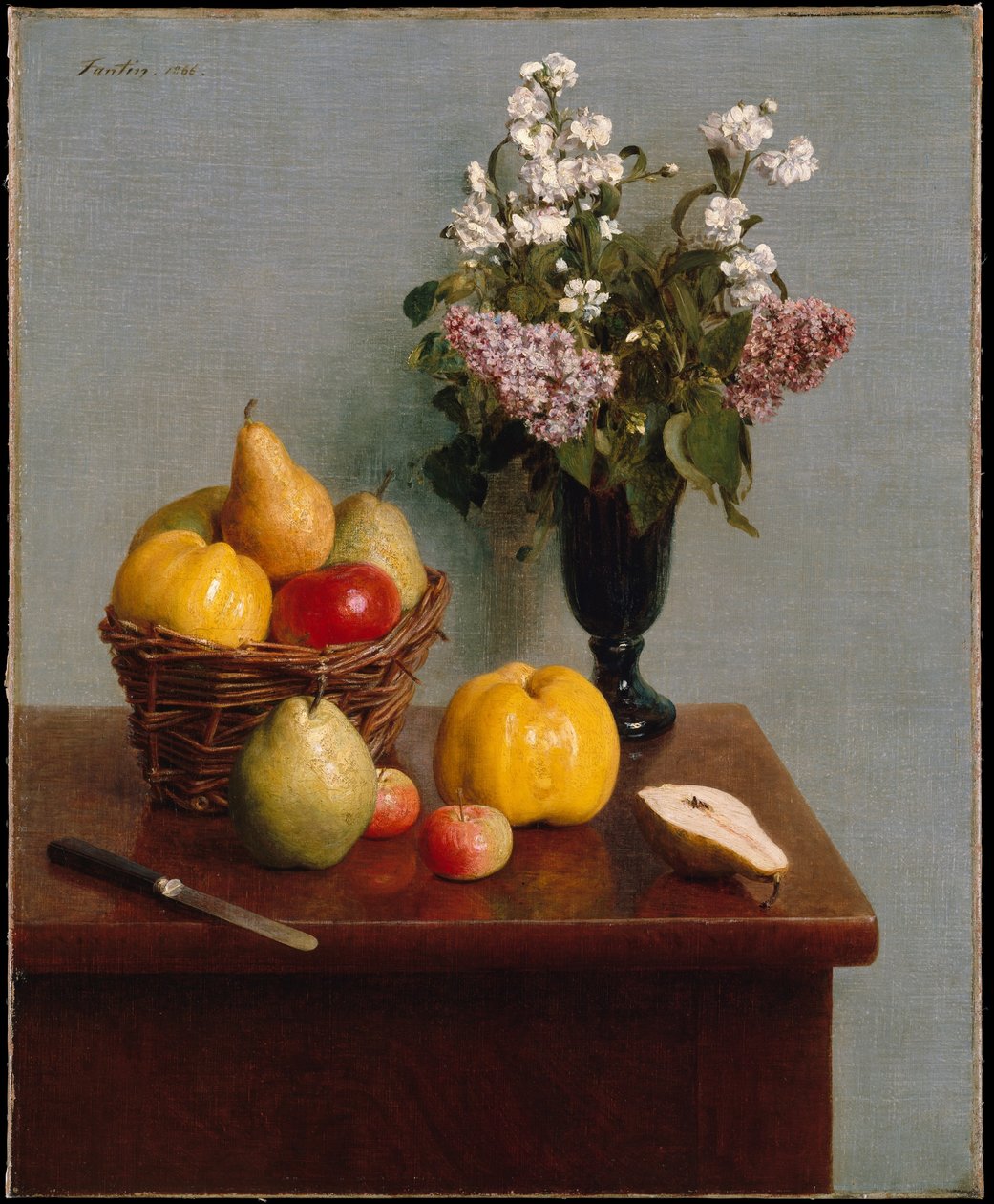 Stilleben med blomster og frukt av Henri Fantin-Latour