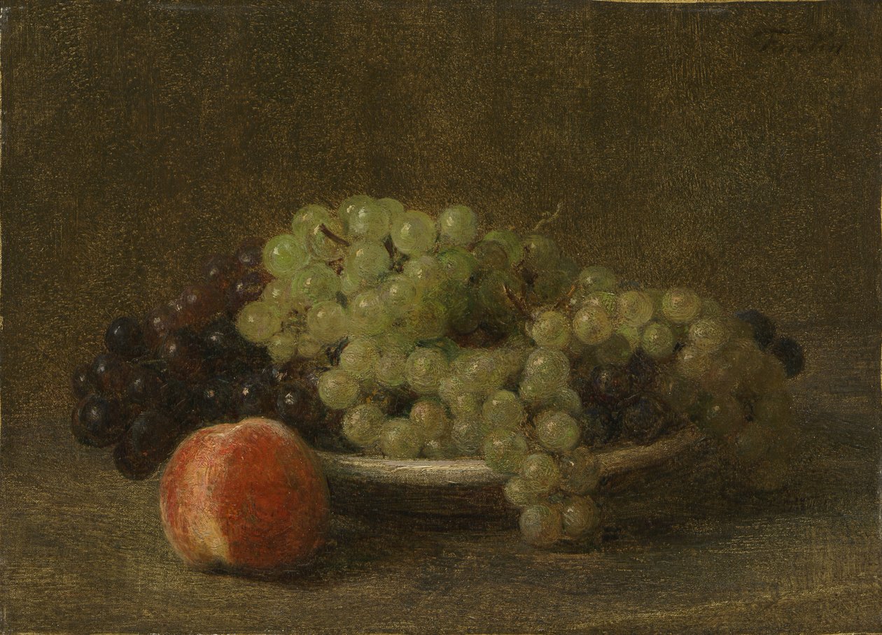 Stilleben med druer og en fersken av Henri Fantin-Latour