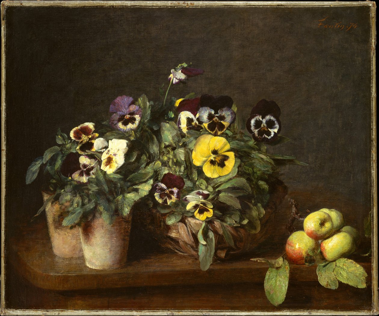 Stilleben med stemorsblomster av Henri Fantin-Latour