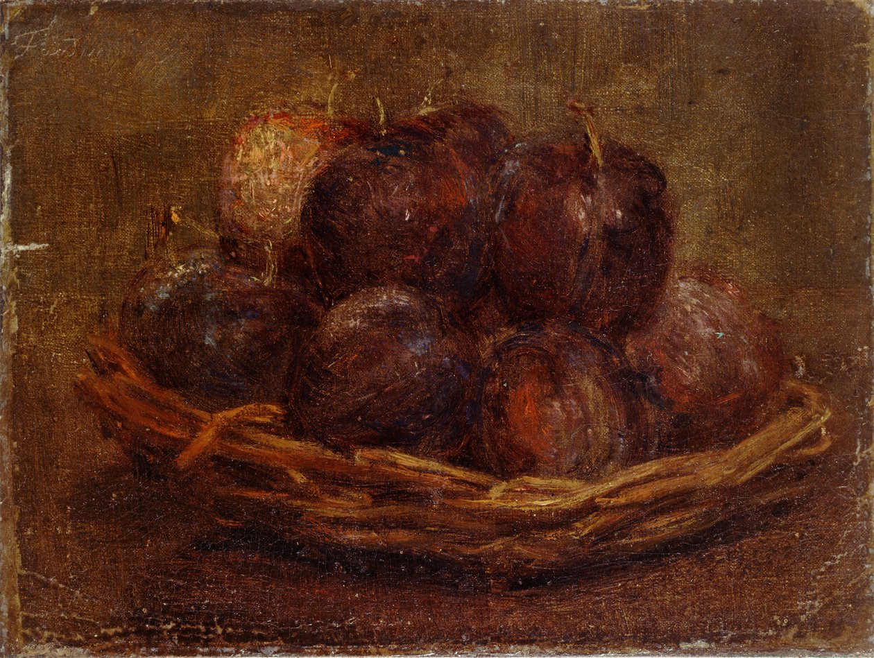 En kurv med plommer, 1869 av Ignace Henri Jean Fantin Latour