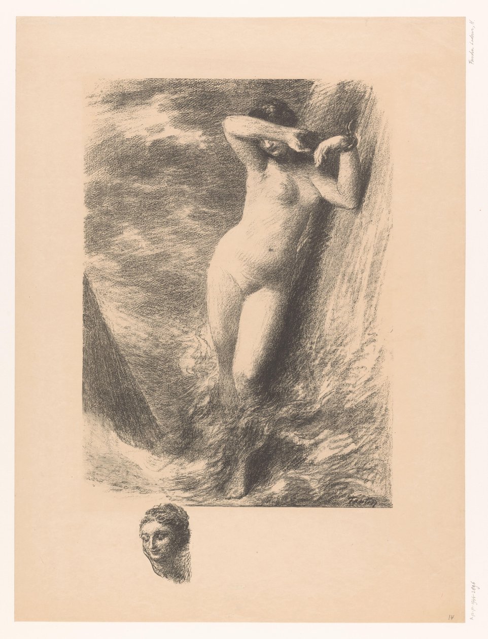 Andromeda lenket til en stein i vannet Andromede av Ignace Henri Jean Fantin Latour