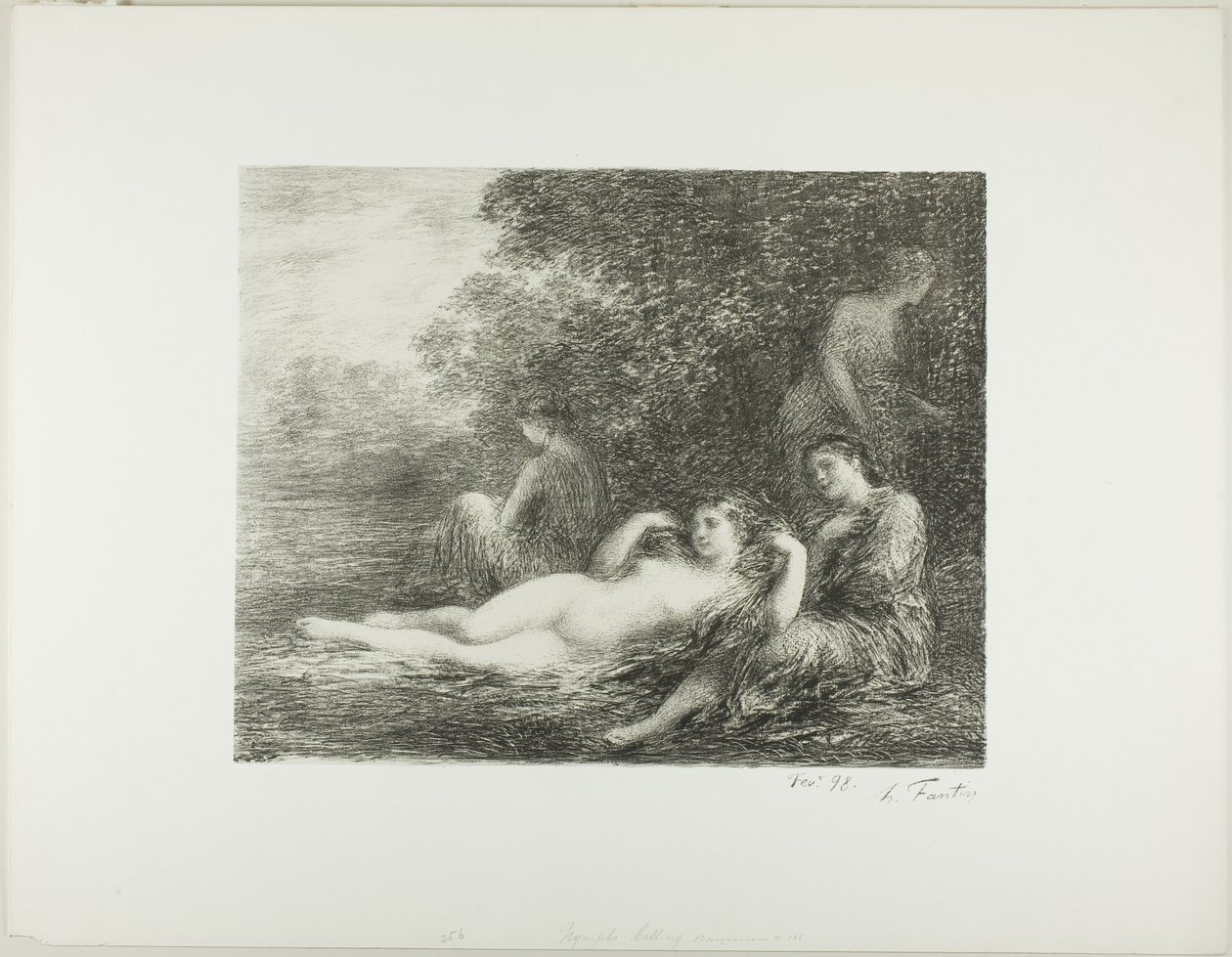 Badende kvinner, fjerde stor tallerken av Ignace Henri Jean Fantin Latour