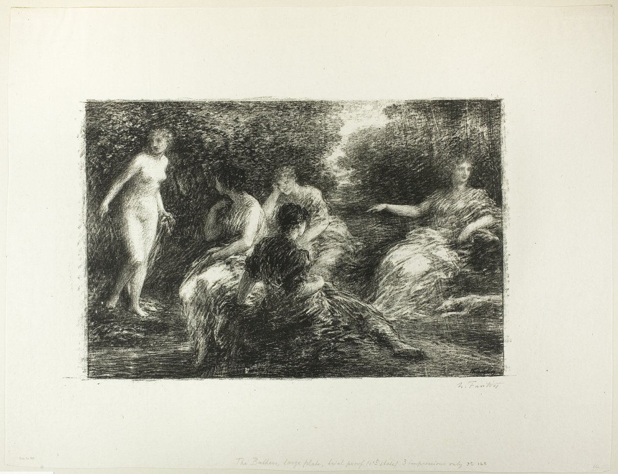 Badende kvinner, tredje stor tallerken av Ignace Henri Jean Fantin Latour