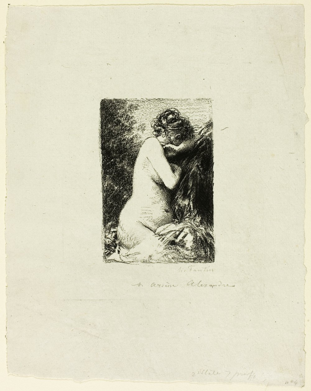 Crying Woman: Studie av en sittende kvinne i riktig profil av Ignace Henri Jean Fantin Latour