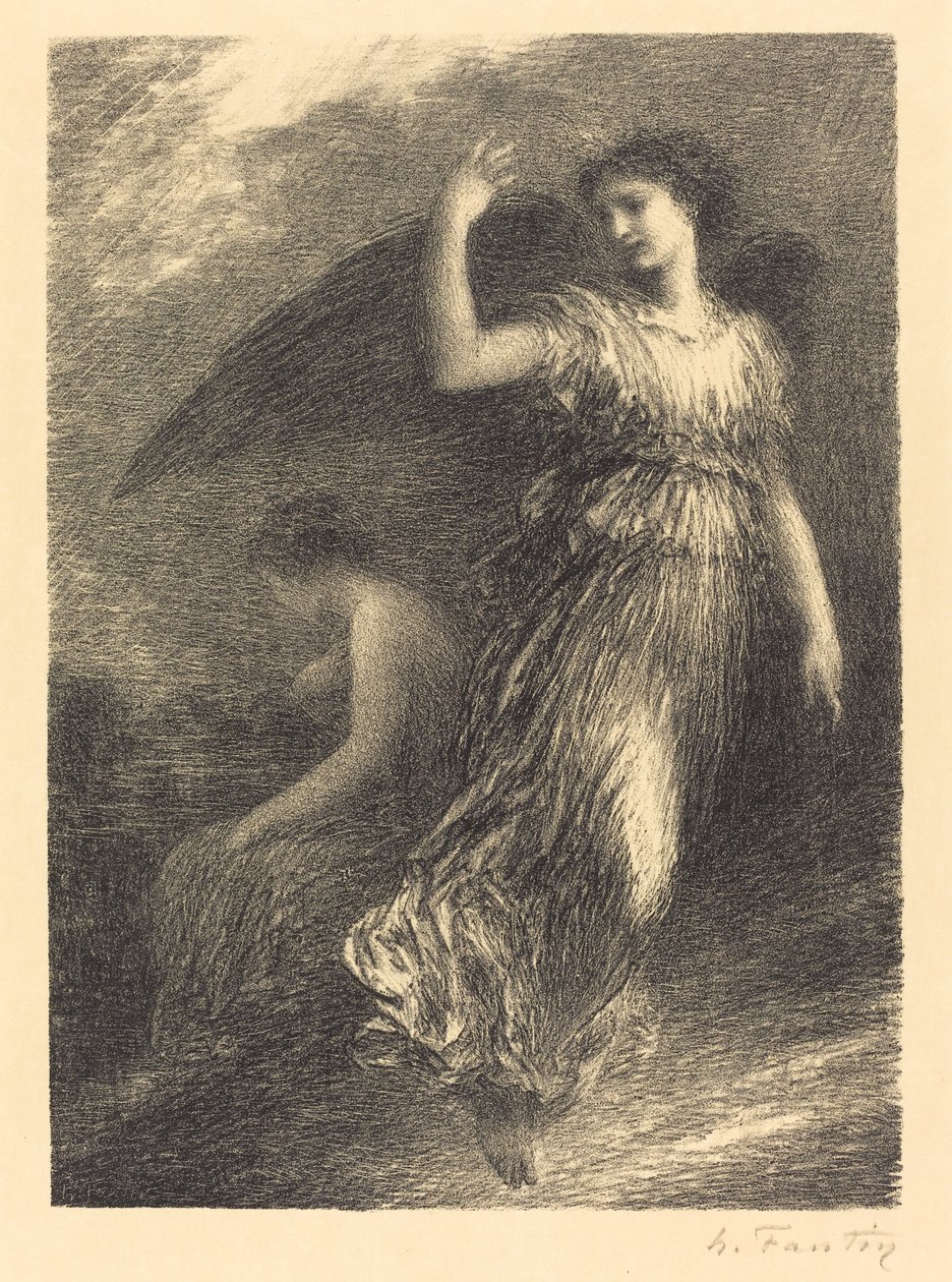 Debut fra "Paradise and the Peri" (3.plate) av Ignace Henri Jean Fantin-Latour